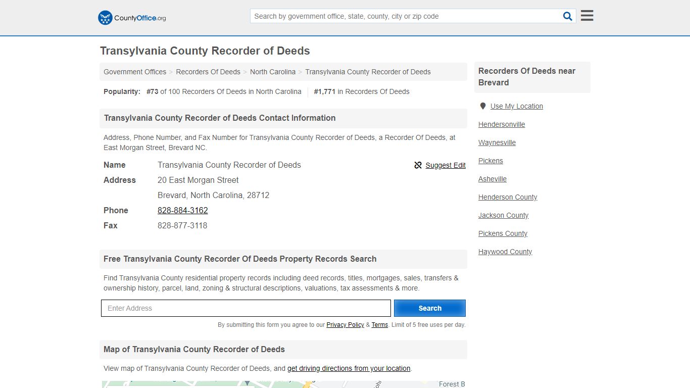 Transylvania County Recorder of Deeds